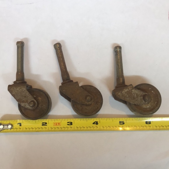VINTAGE Metal Caster Wheels - Picture 2 of 6
